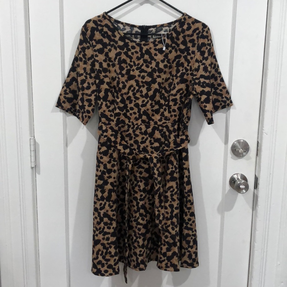 Leopard skater dress XL Unique Vintage sm wardrobe